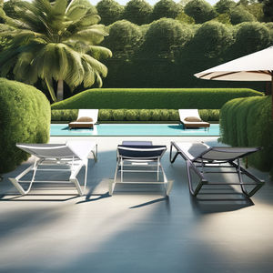 من المصنع مباشرة في الهواء الطلق فندق إطار معدني الشاطئ سرير الشمس سرير نهاري تكديس كراسي الشمس - Product Image 5