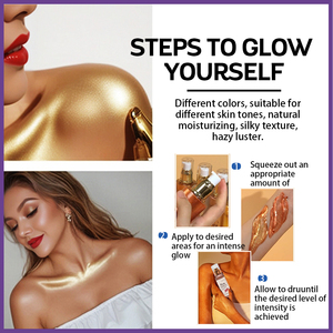 Gold & Brown Gold Shimmer Body Luminizer Surligneur lisse Maquillage d'été avec lotion pour le corps au curcuma - Product Image 5