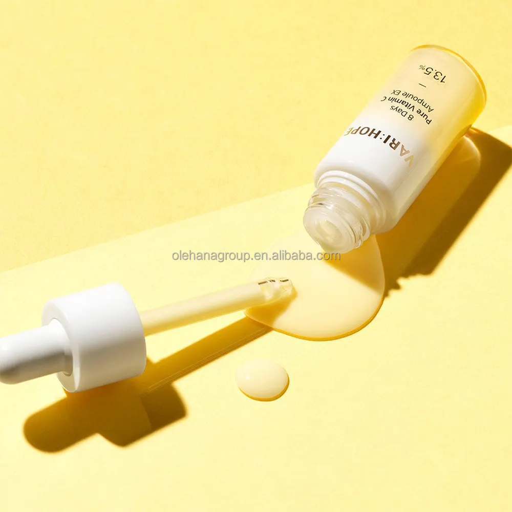 Commercio all'ingrosso Oem Logo 100% pura cura della pelle del viso siero sbiancante naturale illuminante vitamina C Glow siero per il viso