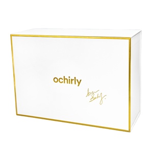 Custom White Cardboard Fashion Bags Dress Packaging Book Magnet Lid Rigid Gift <b>Box</b> With Luxury Gold Printed - Product Image 3