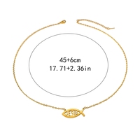 Colliers pendentifs religieux chrétiens en forme de poisson Jésus, étanches, en acier inoxydable plaqué or, bijoux de mode pour femmes et hommes, vente en gros