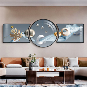 Commercio all'ingrosso nordico 3 pezzi decorazione per la casa di cristallo immagine in porcellana con cornice di vetro diamante da parete arte dipinti moderni per il soggiorno - Product Image 2