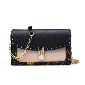 Sac messager de luxe en cuir véritable <span class=keywords><strong>GIOVANNI</strong></span> GUIDI, petit sac bandoulière antivol avec bandoulière en chaîne métallique détachable - Product Image 3