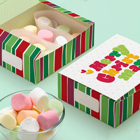 Design personnalisé coloré réveillon de noël biscuits pâtisserie bonbons boîte cadeau boîte d'emballage de décoration de noël