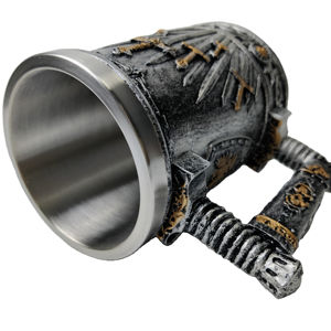 แก้วเบียร์ทำจากเรซินแก้วกาแฟสแตนเลสลายดาบอัศวินสำหรับเทศกาลคริสต์มาสความจุสูง - Product Image 4