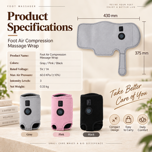 Masseur de pieds à compression d'air enveloppant avec pétrissage Shiatsu, thérapie thermique pour semelles, spa à domicile pour pieds fatigués - Product Image 3