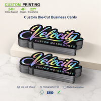 Kartu Nama Holografik Hitam Pelangi dan Perak Matte PET Film Foil Printing Ukuran dan Set untuk Bisnis dan Merek dengan Harga Grosir