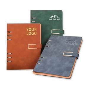 Manufacturer A5 PU Leather <b>Ring</b> <b>Binder</b> Printed Notebook Custom logo Loose Planner Notebooks With Magnetic Buckle Wholesale - Product Image 6