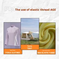 Fil élastique en nylon personnalisé, extensible dans quatre sens, surjeté, grand rouleau, fil chenille blanchi 150D, double brin, fil à coudre