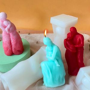 Carving Art Home Decoration Mould Wedding Gift <b>Large</b> 3D Romantic Couple Portrait Silicone <b>Candle</b> Mold for Resin Casting - Product Image 3