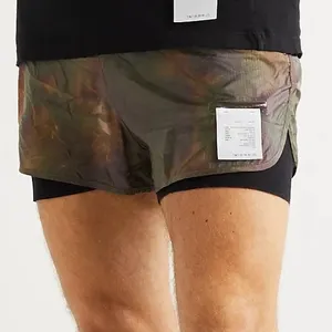 Пользовательские tie dye ripstop trail running двухслойные шорты для мужчин