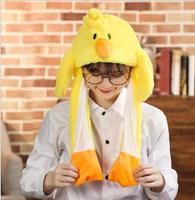 Chapeau Lapin en Peluche avec Oreilles Mobiles à Airbag, Bonnets d'Hiver pour Enfants, Mignons Chapeaux d'Animaux Lumineux à LED pour Filles, Déguisement Cosplay pour Fêtes
