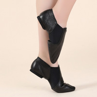 Chaussures de danse jazz personnalisées pour femmes, en cuir, à enfiler, à semelle fendue, pour la scène professionnelle et la pratique, chaussures de danse