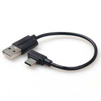 Câble USB-A vers Type-C à angle droit 3A à charge rapide avec conducteurs en cuivre pur et gaine en PVC pour ordinateur et appareil photo