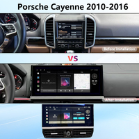 Radio Mobil Layar Android 12.3 Inch, Pemutar Video Multimedia untuk Porsche Cayenne 958 2010-2016 Dilengkapi CarPlay GPS Stereo