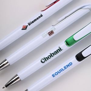 Stylo bille personnalisé avec logo blanc, design unique, pour le bureau, les affaires, l'école, stylo bille en plastique durable - Product Image 2