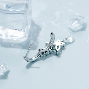 Boucles d'<span class=keywords><strong>oreilles</strong></span> papillon goutte d'eau en zircon, aiguille droite, tige en alliage de titane, clous d'oreille, boucles d'<span class=keywords><strong>oreilles</strong></span> fermées - Product Image 4