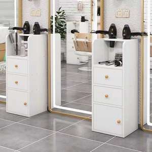 Carrito de Salón Moderno de Madera Blanca con 3 Cajones, Venta al por Mayor para el Hogar, Hotel, Salón de Belleza, Peluquería, Sala de Estar - Product Image 3