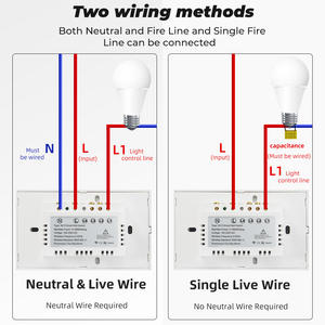 Interruptor Táctil Inteligente Matter para Pared, WiFi RF, Panel de Vidrio Templado, Compatible con Alexa, Uso Interior - Product Image 4