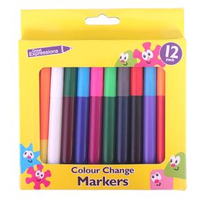 Stylo aquarelle de haute qualité personnalisé, fournitures scolaires, 12 couleurs, marqueur magique de dessin, marqueur de changement de couleur pour enfants - Product Image 1
