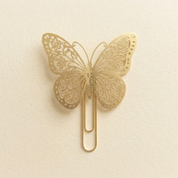 Marcapáginas de Mariposa de Latón Calado Personalizado, Exquisito, de Lujo, Grabado en Metal, Tipo Clip, para Lectura y Papelería
