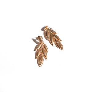 V & R oro idiota estilo básico chapado en oro real de la hoja de metal de diamantes de imitación de cristal pendientes - Product Image 4