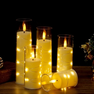 Nhà Máy Giá Acrylic Nhựa Trắng Ấm Đèn Đám Cưới Bữa Ăn Tối Giáng Sinh Trang Trí <span class=keywords><strong>LED</strong></span> Nến Pin Điện <span class=keywords><strong>LED</strong></span> Nến Ánh Sáng - Product Image 3