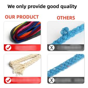 <span class=keywords><strong>Cordon</strong></span> de corde en coton tissé naturel doux de 5mm <span class=keywords><strong>cordon</strong></span> de couleurs multiples tressé creux diverses couleurs pour l'emballage en macramé et la décoration de bricolage - Product Image 3