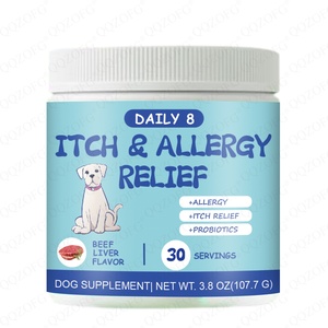 Poudre anti-allergie et anti-démangeaisons pour chiens – Soutien immunitaire et supplément pour la peau et le pelage – Soulagement saisonnier - Product Image 1
