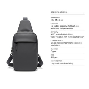 กระเป๋าคาดลำตัว Pickleball Slim Crossbody Essentials Sling 900D Matte พร้อมโลโก้สั่งทำ ขายส่ง กระเป๋าใส่ไม้เทนนิสและไม้พาเดล - Product Image 6