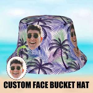 Chapeau Bob Hawaïen Personnalisable avec Motif Palmier Tropical Réversible pour Hommes et Femmes – Protection Solaire Estivale Quotidienne – Design Cartoon - Product Image 3