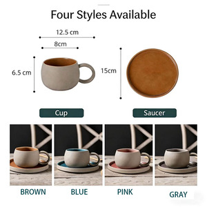 High Quality Custom Small Ceramic Espresso <b>Cup</b> Demitasse <b>Set</b> With Saucers for Turkish Coffee After Dinner Strong Coffee Serving - Product Image 5