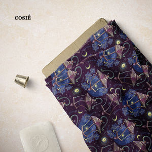 100% algodón Ramadan Liberty London Tana Lawn tela <span class=keywords><strong>de</strong></span> algodón con torres <span class=keywords><strong>de</strong></span> <span class=keywords><strong>Castillo</strong></span> acuarela galaxia planetas cielo Luna diseño - Product Image 5