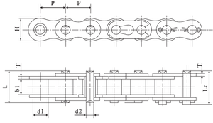 06C Cadena de eslabones internos de plástico de ingeniería de acero inoxidable y piñones en acero - Product Image 4