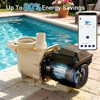 Pompe de piscine 2 HP 3 HP à vitesse variable, silencieuse, à économie d'énergie, avec contrôle par application intelligente en option