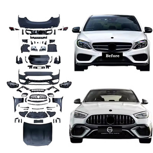 Kit Carrozzeria W205 a W206 per <span class=keywords><strong>Mercedes</strong></span> Benz W205 Classe <span class=keywords><strong>C</strong></span> 2013+ Facelift 2025 Stile C63 AMG con Fari e Fanali Posteriori - Product Image 1