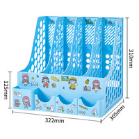 Support de documents en plastique épaissi en gros, panier de rangement, boîte de rangement, fournitures de bureau, organisateur de bureau, support de livres grande capacité