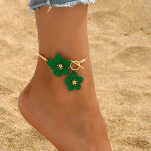 Haomi Vente chaude <span class=keywords><strong>Cheville</strong></span> à fleur <span class=keywords><strong>grande</strong></span> et simple, élégante et blanche, avec boucle OT <span class=keywords><strong>de</strong></span> style niche - Product Image 2