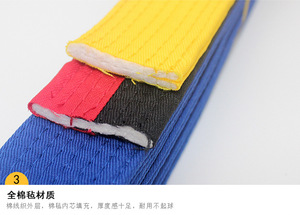 Ceintures de Taekwondo d'exportation, Ceintures de gradation colorées, Ceintures <span class=keywords><strong>Dan</strong></span>, Ceintures intermédiaires, Broderie et impression sur coton - Product Image 6