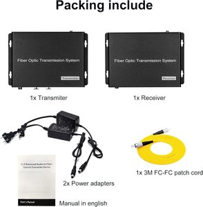 Audio bidirectionnel de niveau ligne XLR équilibré 2 canaux avec connecteur fibre optique FC - Product Image 3