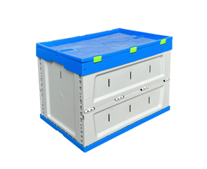600x400x410 mm Plastic Logistics Stacking Storage Moving Collapsible Storage Box Plastic Storage Box Folding Crate tote with lid