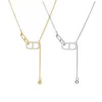 SPJ Prêt à expédier Collier chaîne de clavicule en argent sterling 925 plaqué or 18 carats, maillon nez de cochon, style minimaliste et épuré