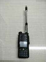 Antena teleskopik genggam tahap ganda UV RH770 antena 215/920mm Cobra baja tahan karat portabel radio CB Uniden