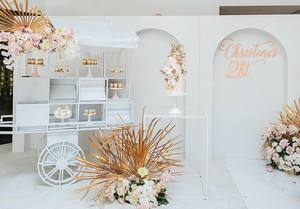 Yüksek kaliteli düğün dekorasyon kemer zemin duvar düğün sahne 3d çok katmanlı beyaz düğün kemer - Product Image 4