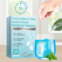 Comprimés effervescents à action rapide pour le nettoyage des aligneurs transparents, nettoyant pour prothèses dentaires blanchissantes, nettoyant anti-odeur pour protège-dents