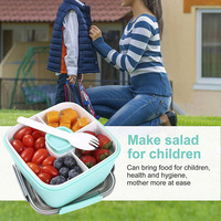 Boîte à lunch portable Amz Hot 1,5/2L, conteneur à salade à 2 niveaux, boîtes bento, bols à salade, boîte à lunch, conteneur alimentaire
