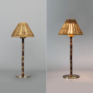 Paralume in Rattan Naturale Personalizzabile E14/E27, Design Moderno e Antico Rotondo <span class=keywords><strong>per</strong></span> Lampada da Tavolo, Copertura <span class=keywords><strong>per</strong></span> Lampada da Tavolo Componibile Liberamente - Product Image 6
