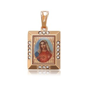 Xuping Liontin Modis Diskon Natal 35355, dengan Lapisan Emas 18K, Perhiasan Virgin Mary, Liontin Persegi Promosi Natal Emas - Product Image 1