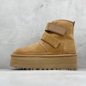 Bottes de neige décontractées de haute qualité, design tendance à semelle épaisse, laine chaude, antidérapantes, légères et respirantes - Product Image 1