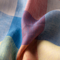 Tissu en lin naturel haut de gamme 100 % pur, couleur arc-en-ciel, 135 GSM, 137 CM, teint en fil, textile en lin polyvalent pour chemises, robes et vêtements